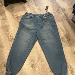 Blue Denim Jogger Pants